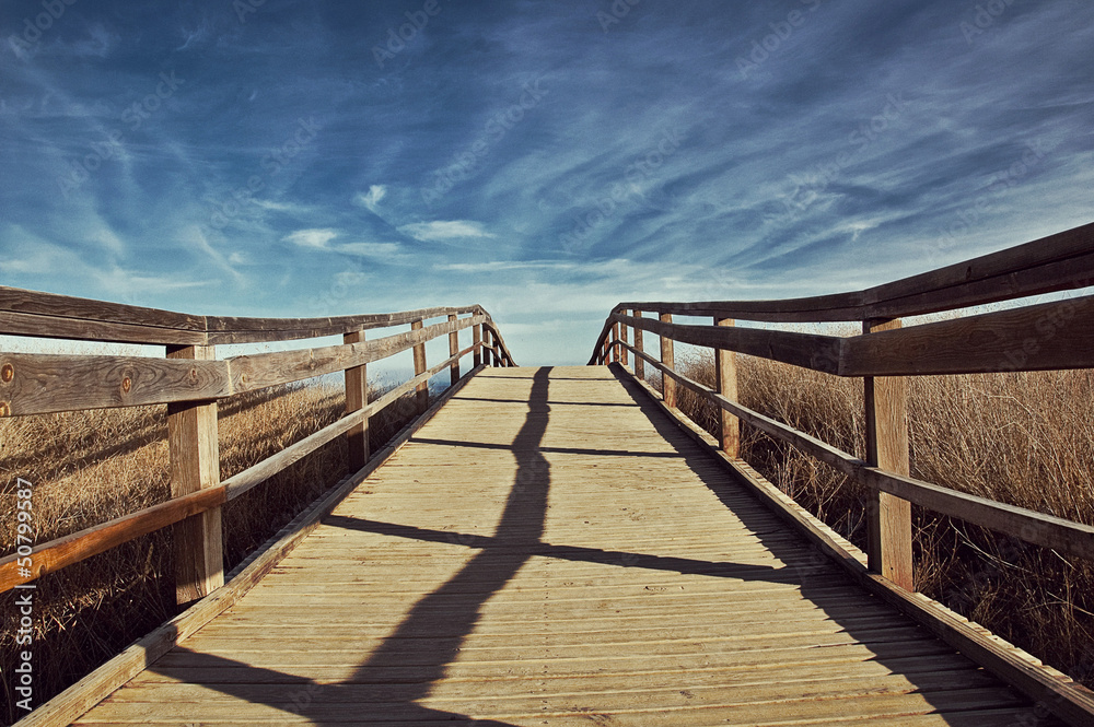 Obraz premium drewniany mostek