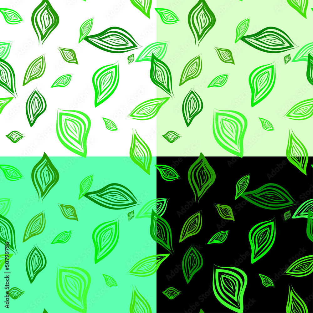 Seamless patterns with leaves Seamless patterns with leaves
