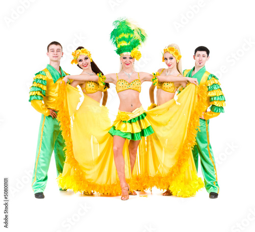 Sexy carnival dancers posing