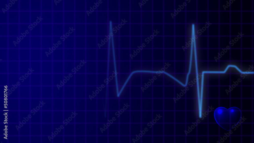 Heart rate monitor. Wave monitoring and heart pulsing Heart rate monitor. Wave monitoring and heart pulsing