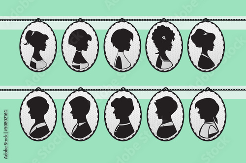 cameo locket necklaces