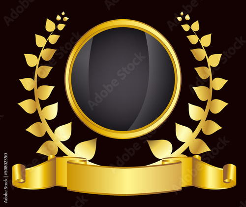 gold laurel wreath. vector illustration