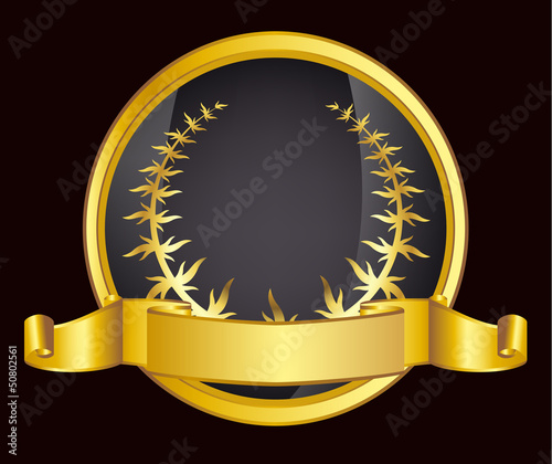 gold laurel wreath. eps10 vector illustration