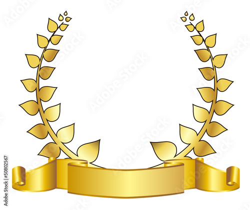 gold laurel wreath. eps10 vector illustration