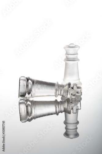 Check mate chess glass pieces