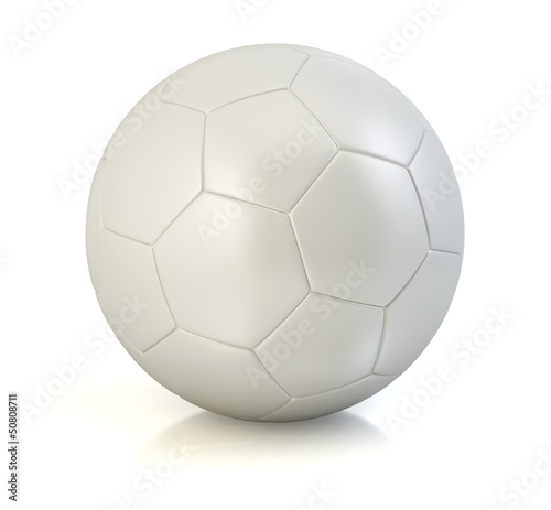 White soccer ball on the white background