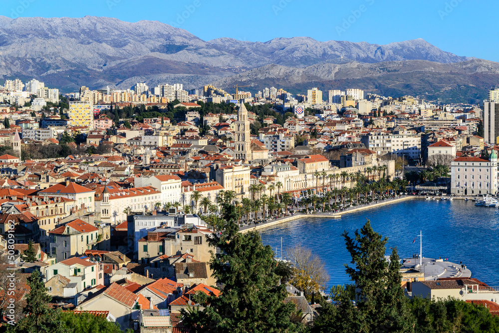 Panorama of city Split in Croatia