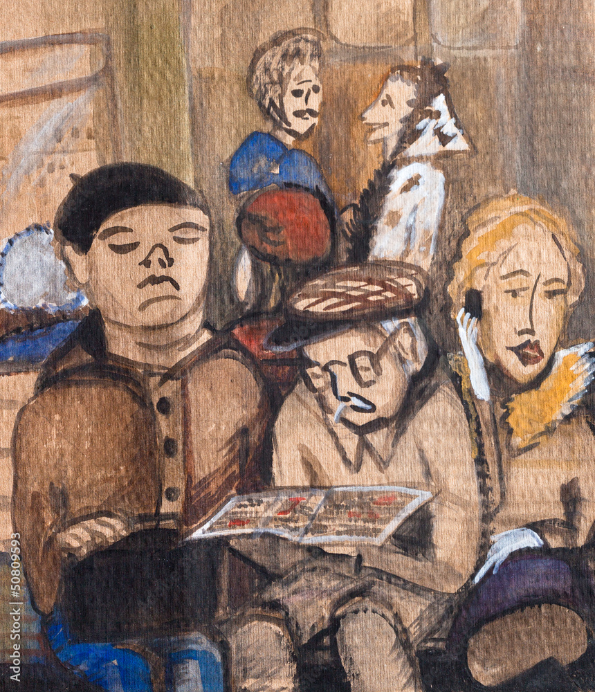 Naklejka premium In the electric train car