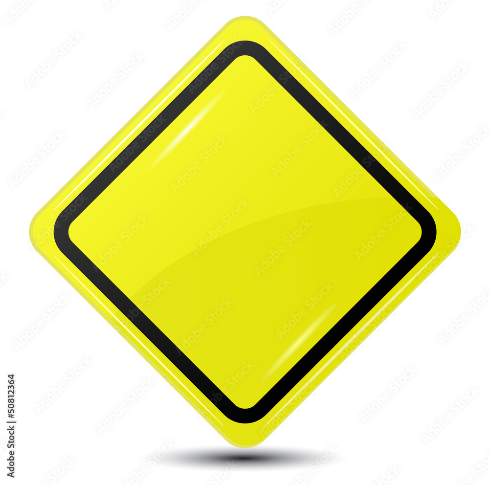 Blank Yellow Sign isolated on white background Blank Yellow Sign isolated on white background