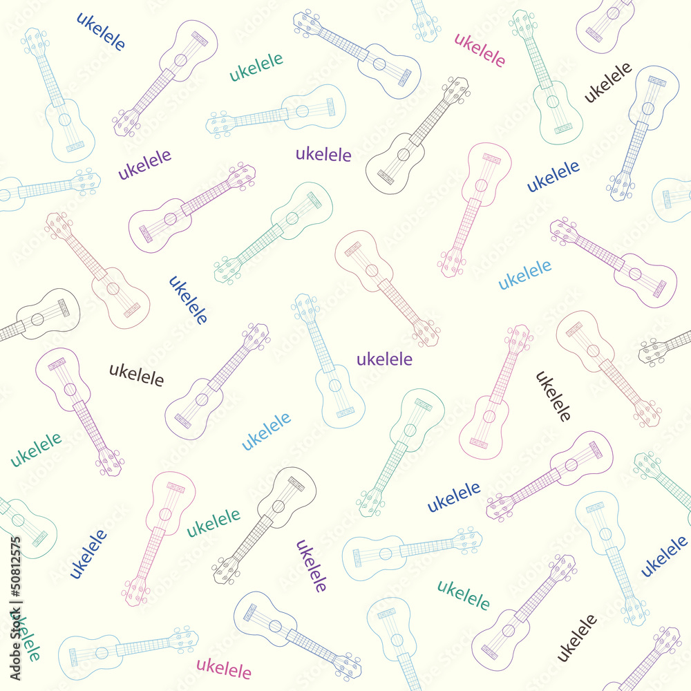 seamless background ukulele pattern