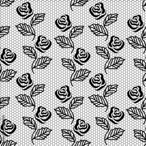 Lace floral seamless pattern