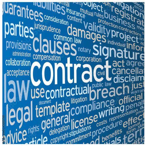 "CONTRACT" Tag Cloud (agreement terms and conditions signature)