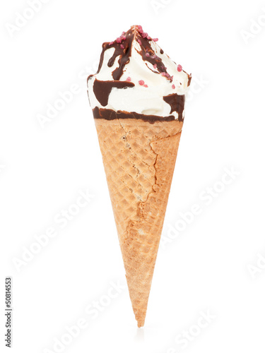 ice cream cone with chocolate