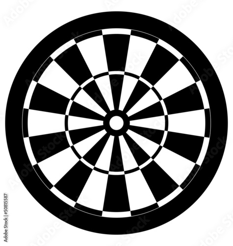 Dartboard black and white vector photo
