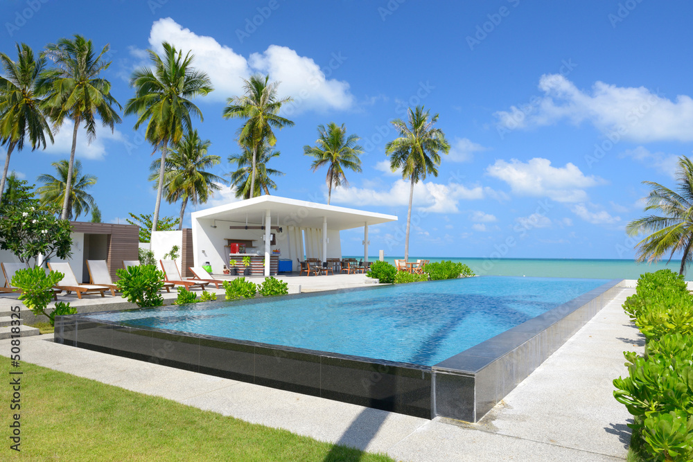 The beautiful swimming pool