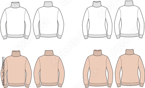 Vector illustration of men's and women's sweaters