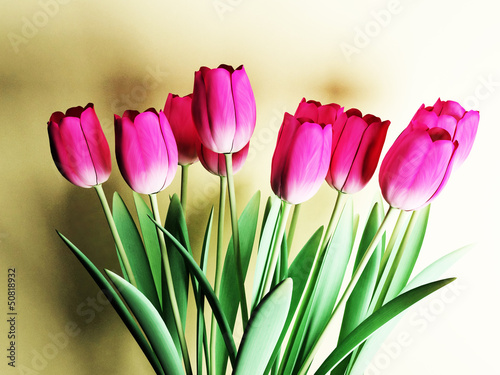 Fototapeta Naklejka Na Ścianę i Meble -  many beautiful tulips