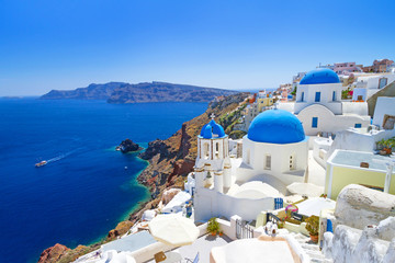 Wandcirkels Santorini Witte architectuur van Oia  © Patryk Kosmider