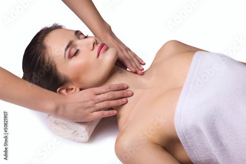 massage for neck young woman