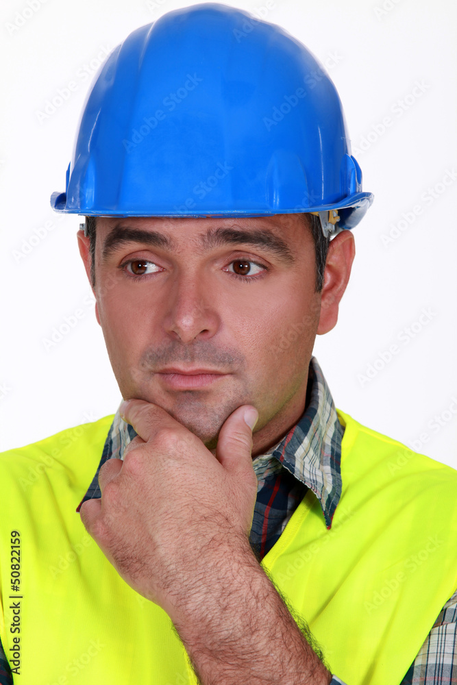 A worried tradesman A worried tradesman