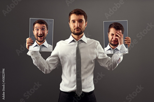man do not showing his emotions