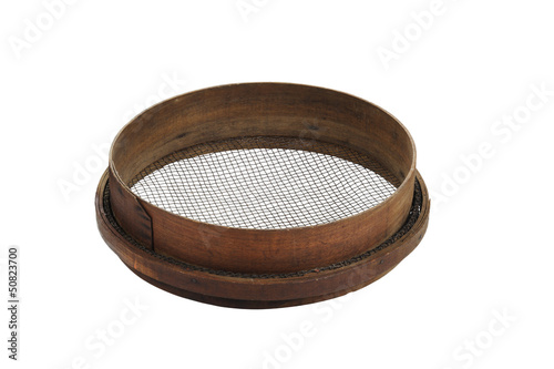 Wooden garden sieve.
