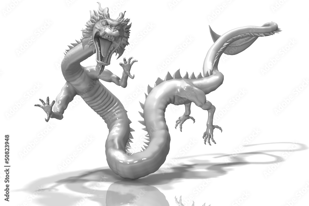 Obraz premium ガラスの龍(怒号)