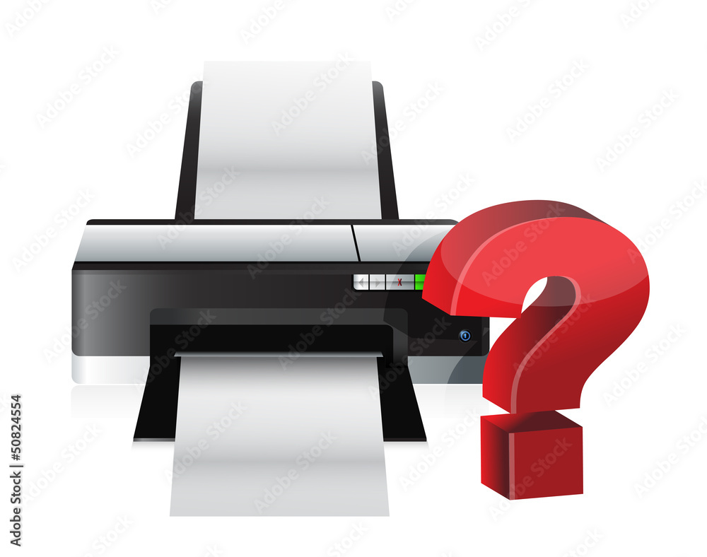 printer question mark Stock Illustration Adobe Stock