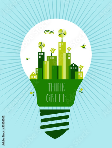 Go green city idea concept