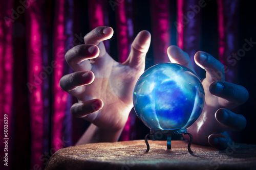 Fortune teller's Crystal Ball with dramatic lighting