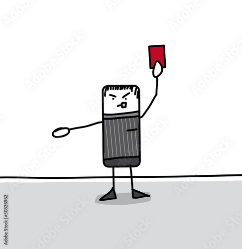 Arbitre qui sort un carton rouge