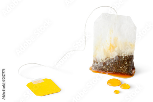 Used wet teabag photo