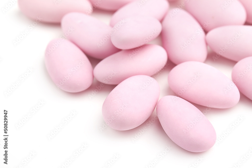 pastel rose sugared almonds