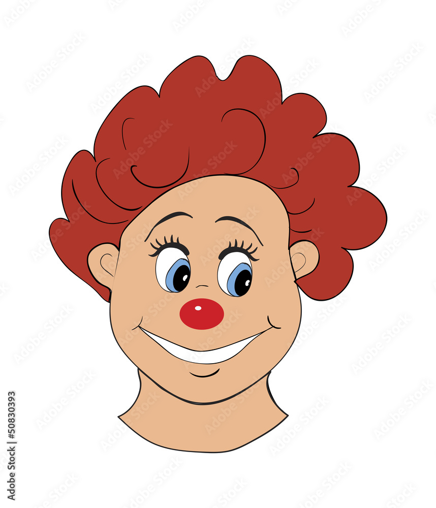illustration of isolated mask of clown on white