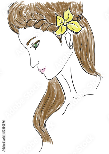 Woman with flowers