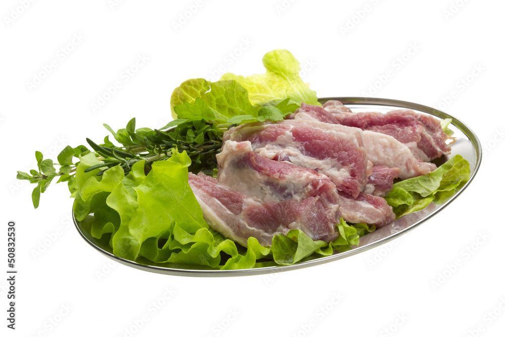 Raw pork meat