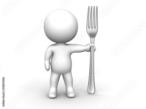 3D Man with Fork