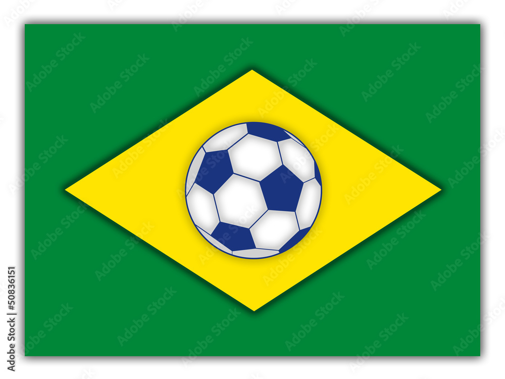 Bandeira do Brasil - Bola de futebol Stock Illustration | Adobe Stock