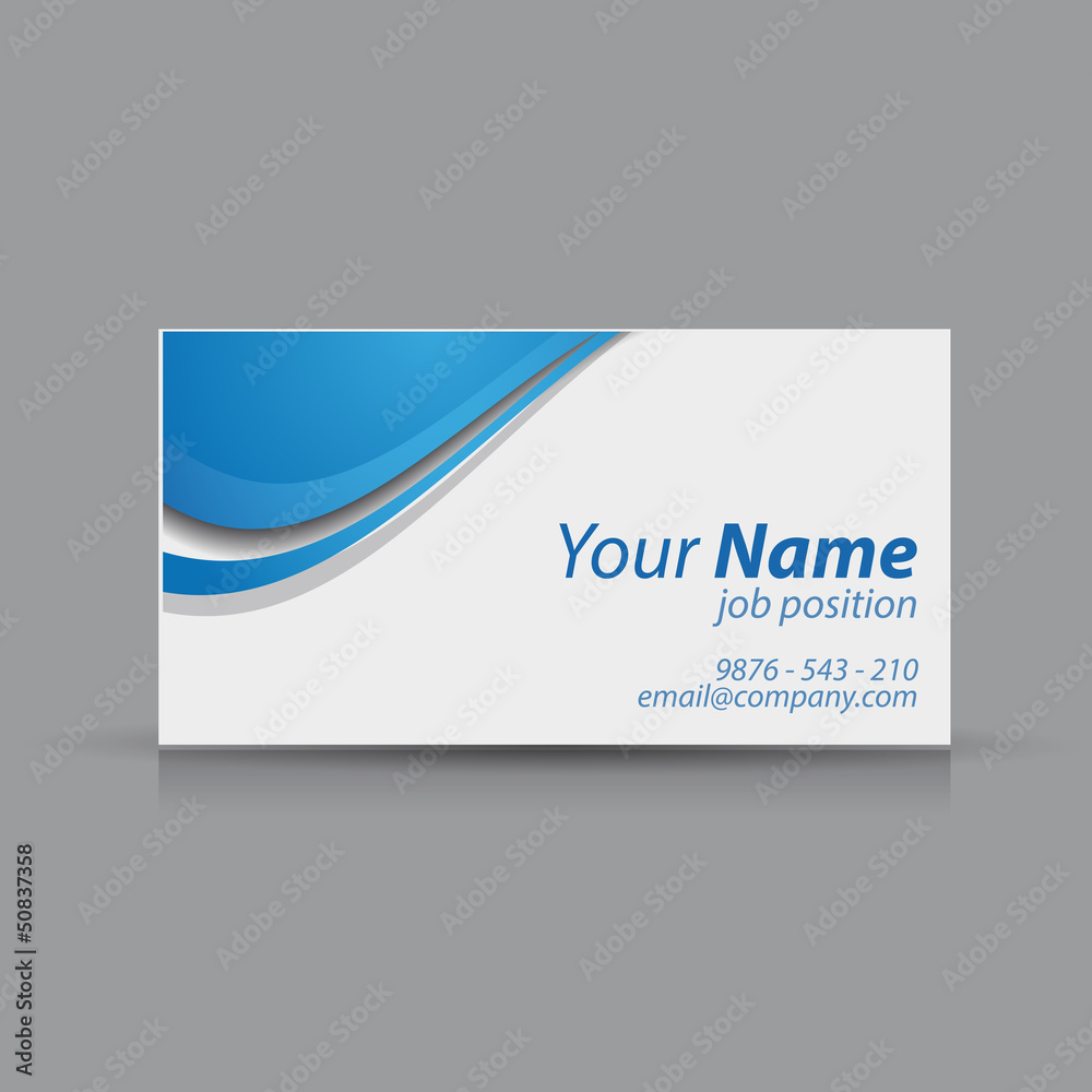 Naklejka premium Blue vector business card
