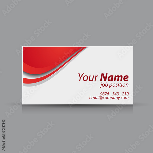 Red vector business card