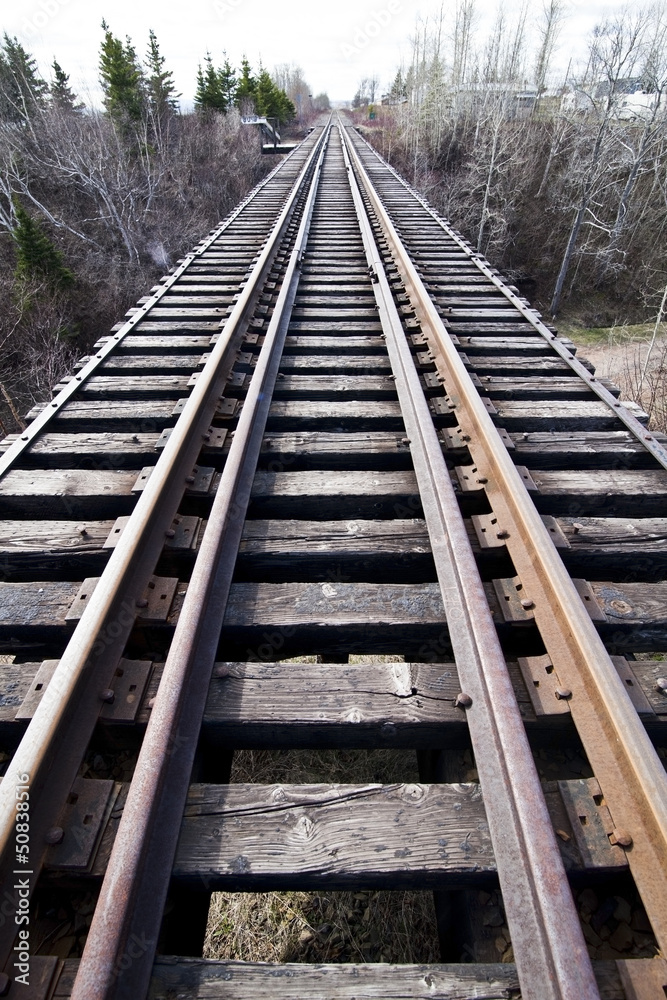 Train track bridge.