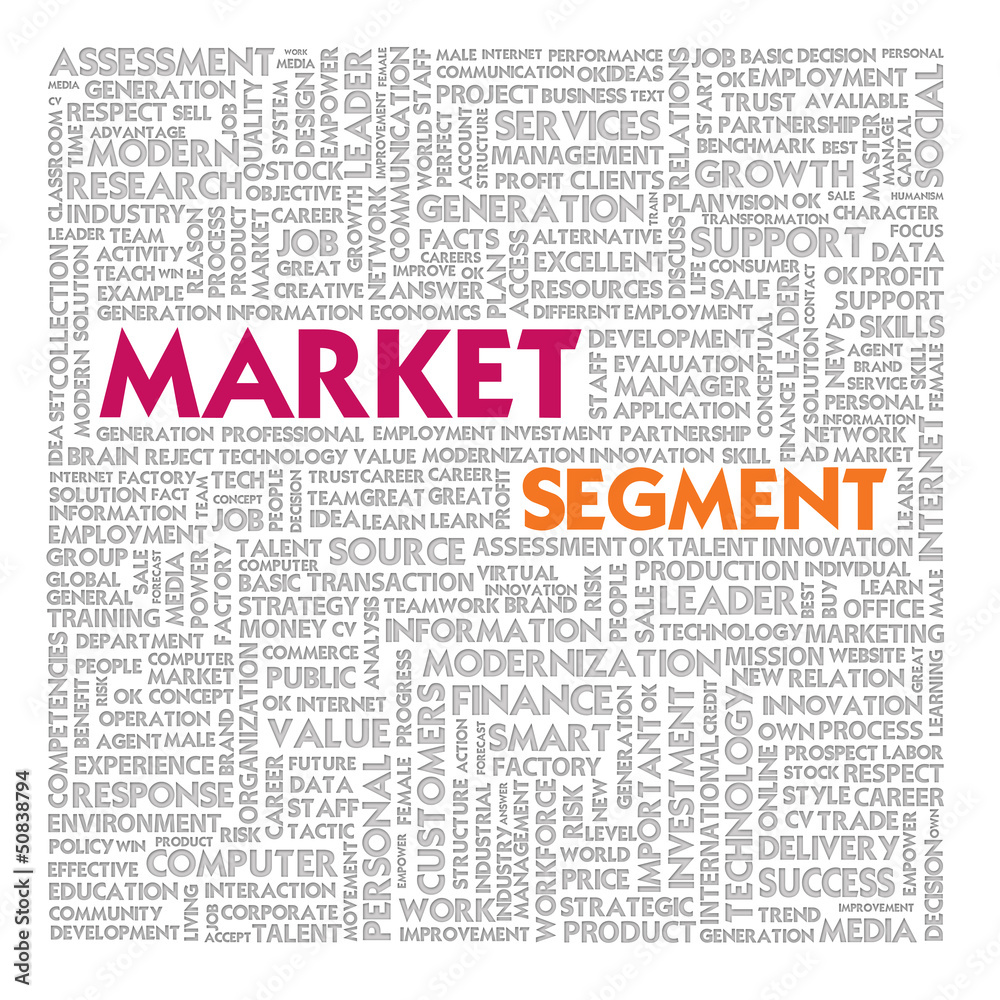 Business word cloud for business and finance concept, Market Seg Business word cloud for business and finance concept, Market Seg