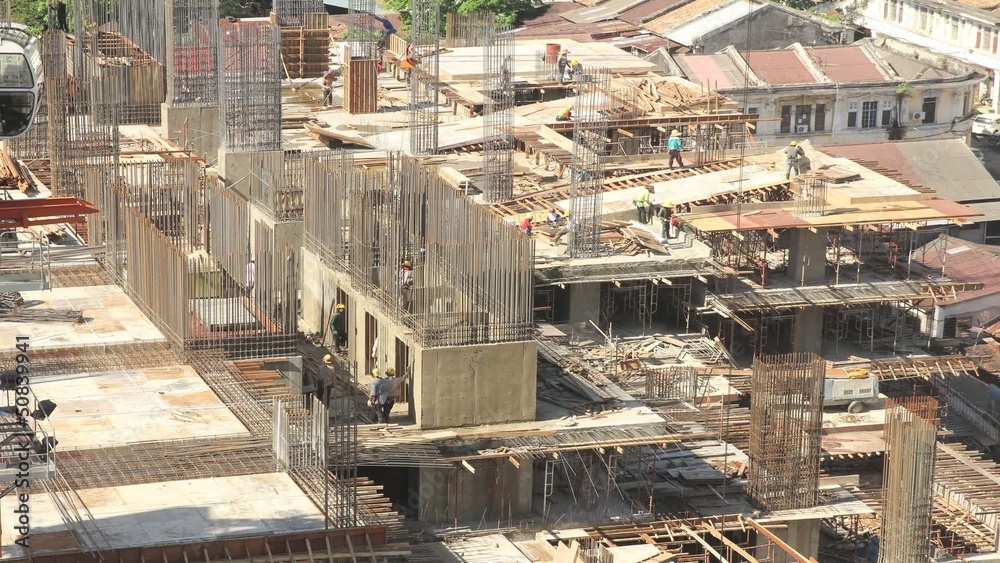 Building Construction Site City Downtown Timelapse Building Construction Site City Downtown Timelapse