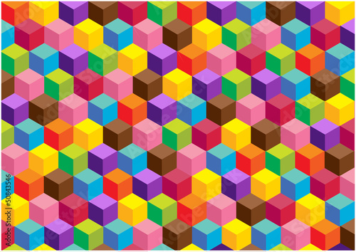 vector background with dimensional color cubes
