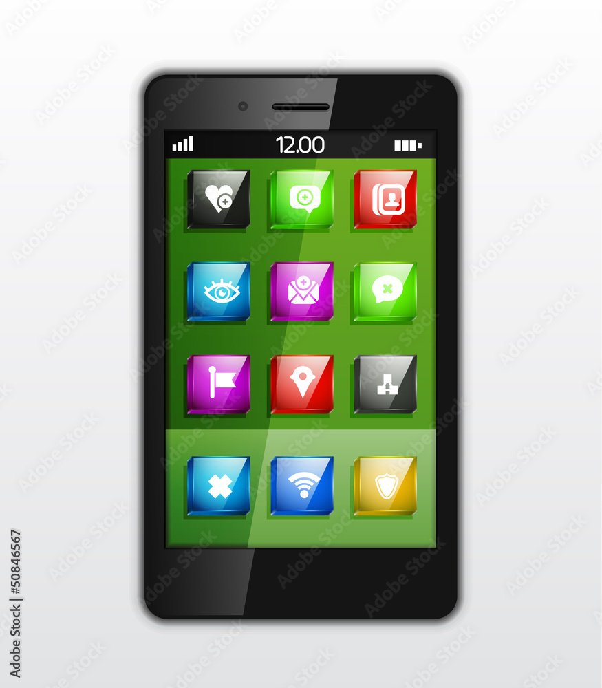 Mobile phone applications vector concept Mobile phone applications vector concept
