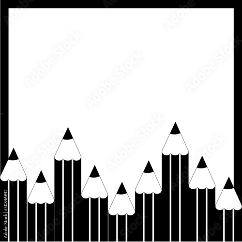 Background template with pencils silhouettes