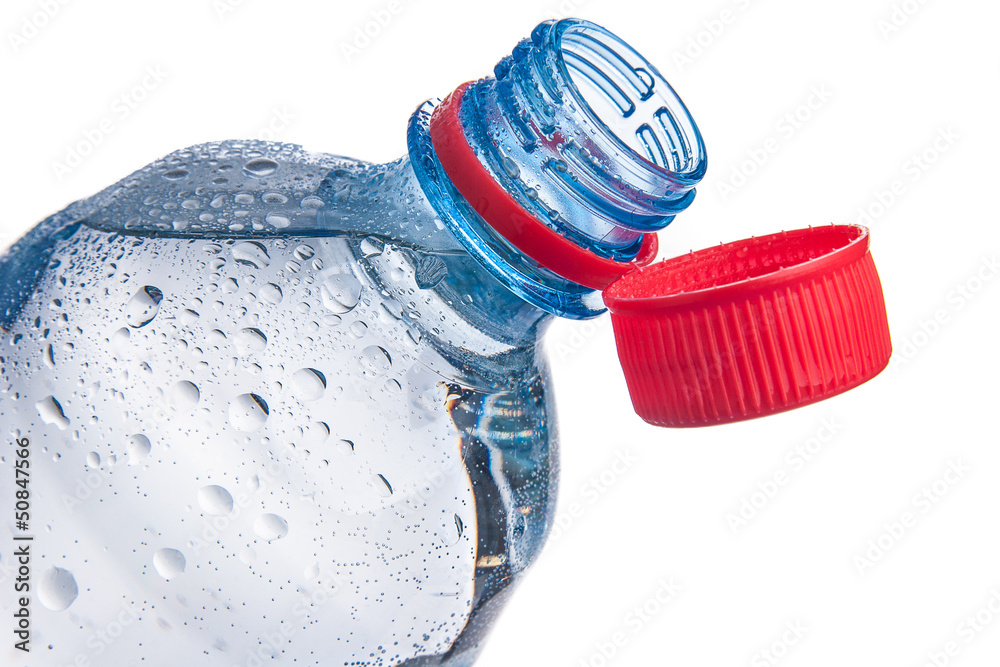 Plastic bottle of drinking water isolated on white Plastic bottle of drinking water isolated on white