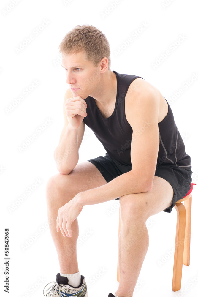 a young sporty man on white background a young sporty man on white background