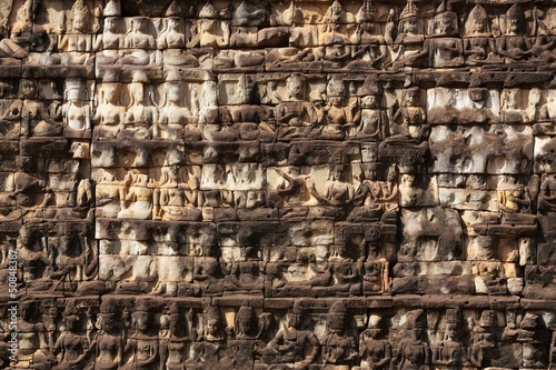 Carved temple wall
