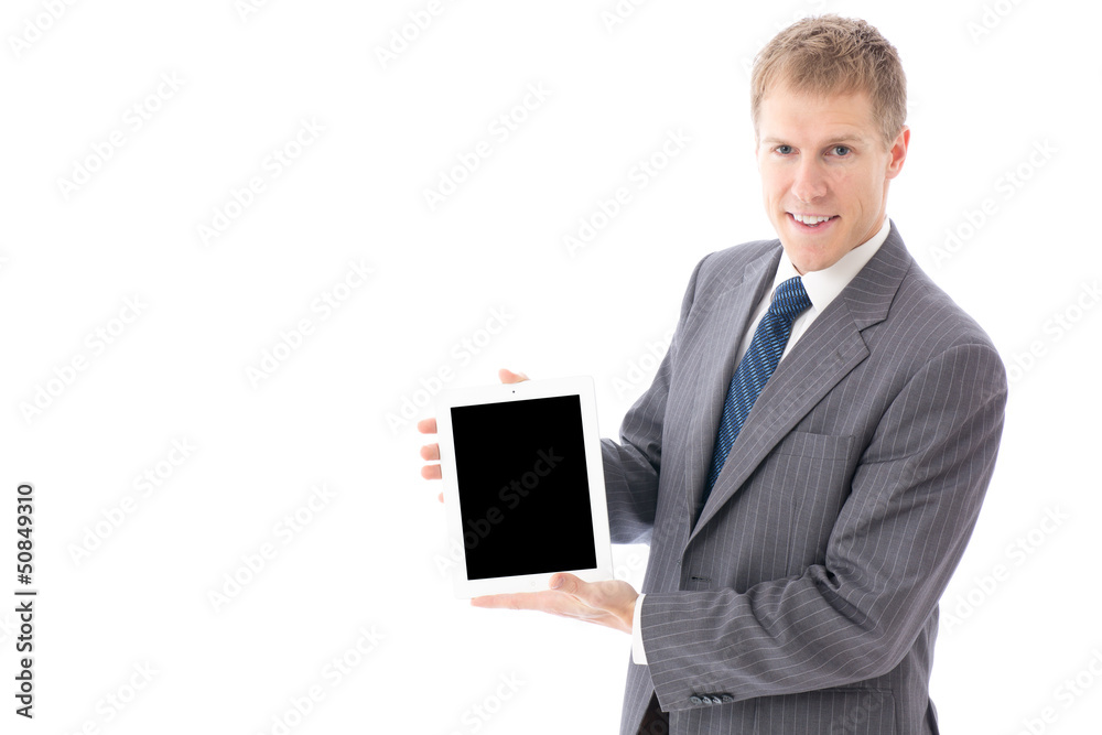 a young businessman on white background a young businessman on white background